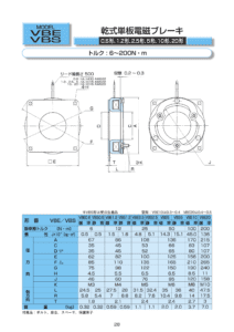 102. VBE VBS 乾式單板 電磁式 Ogura Clutch 離合器 制動器 規格表