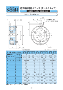 103. VCEH VCSH 乾式單板 電磁式 Ogura Clutch 離合器 制動器 規格表