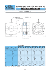 104. VBEH VBSH 乾式單板 電磁式 Ogura Clutch 離合器 制動器 規格表