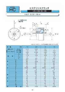 3. Ogura Clutch 磁滯式 Ogura Clutch 離合器 制動器 HC 規格表 2