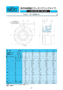 4. MD系列 乾式多板 電磁式 Ogura Clutch 離合器 制動器 規格表 1