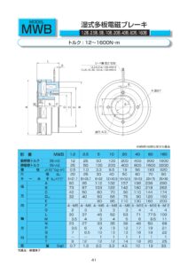 6. MW系列 濕式多板 電磁式 Ogura Clutch 離合器 制動器 規格表 3