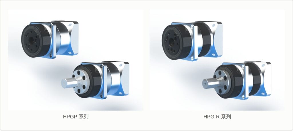 志城實業 2026 台北自動化展：Harmonic Drive 展出機種規格與適用場合，圖 8：HPGP 為高扭矩型（左側），HPG R 為螺旋齒輪型（右側），兩者同屬 HarmonicPlanetary® 行星減速機